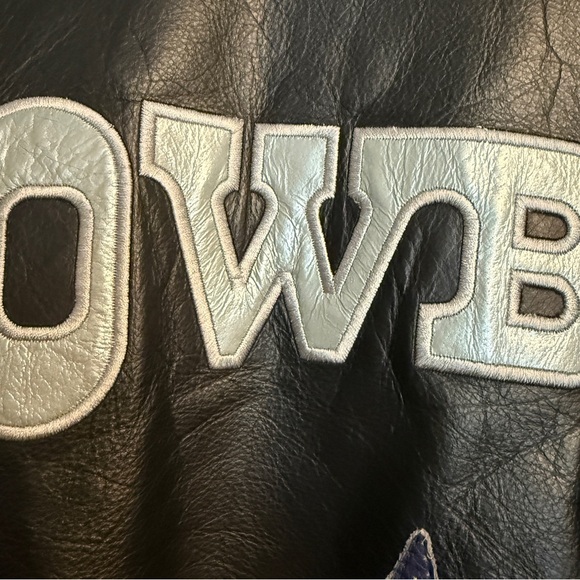 Vintage Dallas Cowboys Leather Jacket G-III Sports Carl Banks L NFL Full Leather - Picture 8 of 10
